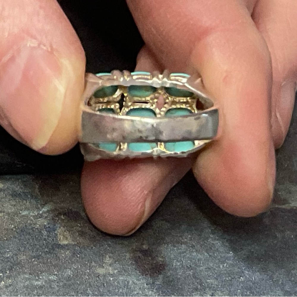 Turquoise Cluster Statement Ring - Size 7, Women … - image 4